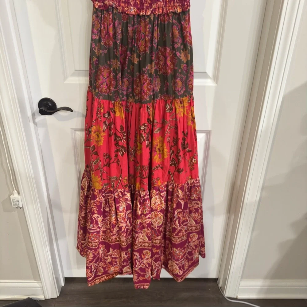 Free People Bluebell Tiered Maxi Dress in Pink Multi